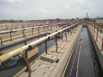 A sewage treatment facility in Hyderabad, India